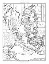 Gothic Selina Adulte Fenech Livres Dover Coloriages Fairy Ups Faries Feerique Fées Masque Livro sketch template