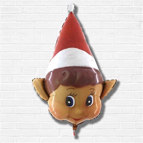 christmas elf head  foil balloon loose