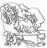 Elijah Chariot Goes Prophet Fiery Coloringsun Chariots sketch template
