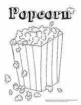 Popcorn Coloring Pages Printable Print Template Printabletemplates Box Coloringtop sketch template