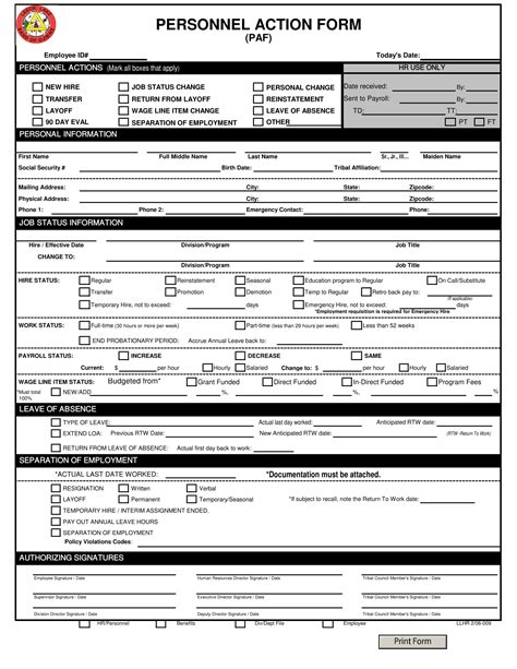 examples  hr forms format sample examples