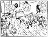 Gogh Van Coloring Pages Vincent Cafe Night Printable Kids Famous Arles Rocks Book Painting sketch template