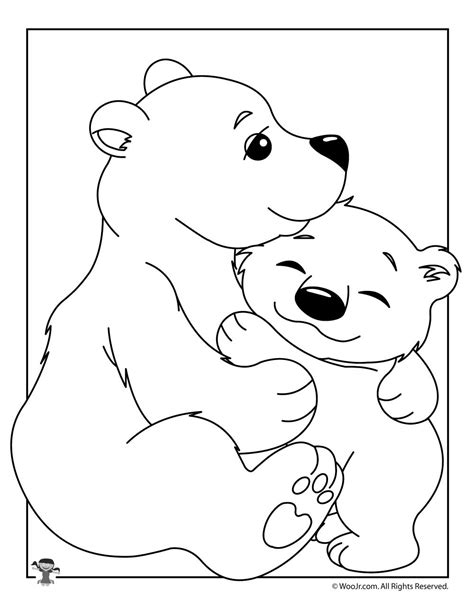 baby polar bear coloring sheet woo jr kids activities childrens