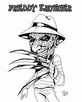 Freddy Krueger Coloring Pages Printable Drawing Color Movie Scary Horror Cartoon Template Sketch Colouring Adult Books Getdrawings Getcolorings Library Clip sketch template
