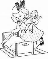 Coloring Pages Printable Girls Doll Cute Little Vintage Baby Girl Print Dolls Color Dolly Books Colouring Kids Sheets Book Wolf sketch template
