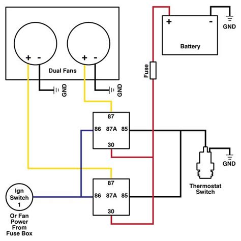 sd dual fan relay wiring diagram diagram  sd electric fan wiring