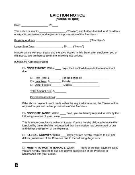 squatter eviction notice template