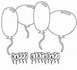 Coloring Birthday Happy Balloon Various Type sketch template