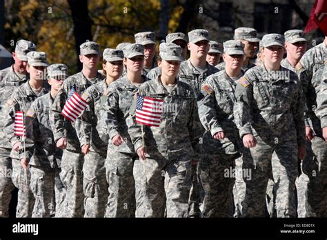army soldiers marching   milwaukee veterans parade stock photo