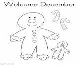 December Pages Coloring Printable Welcome Book sketch template
