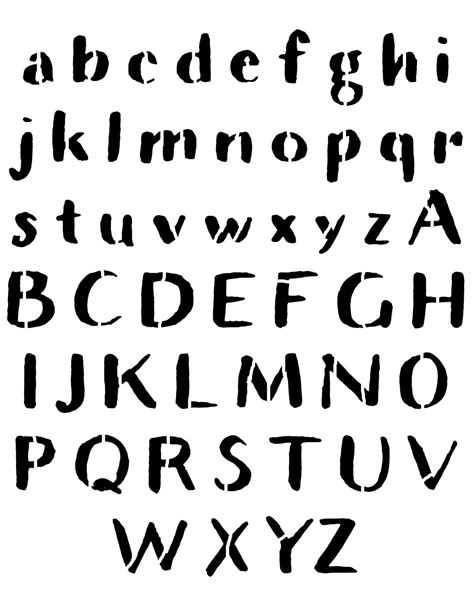 printable stencil font