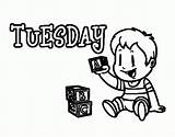 Coloring Tuesday Week Days Colorear Pages Para Thursday Happy Dibujo Martes Coloringcrew Print Related Coloringhome sketch template