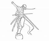 Zoro Roronoa Sword Swordman Zorro sketch template