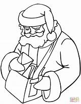 Santa Claus Coloring Postman Bag Pages Funny Printable Drawing sketch template