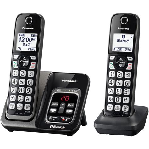 panasonic kx tgdm linkcell bluetooth cordless phone  answering machine  voice assist