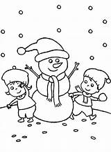 Snowman Coloring Making Two Kids Winter Pages Together 9dec Night Snowmen Printable Getcolorings Print sketch template