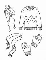 Clothes Winter Coloring Pages Printable Kids Museprintables sketch template