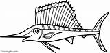 Sailfish Coloring Pages Cartoon Atlantic sketch template