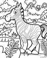 Jungle Dschungeltiere Zebra Scentos Dschungel Malvorlagen Elefant sketch template