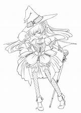 Halloween Anime Lineart Witch Queen Coloring Deviantart Pages Girl Drawing Witches Printable Demon Adult Drawings Colouring Line Girls Color Template sketch template