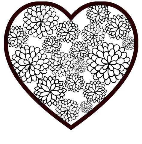 floral heart valentine printable coloring page  dandy blog