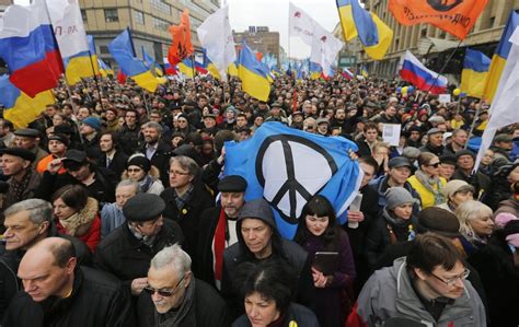 tens of thousands protest putin at anti war rally in moscow