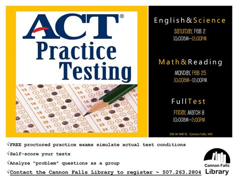 act practice testing feb    march  cannon falls library