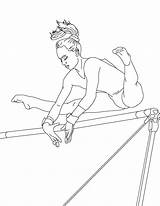 Gymnastics Coloring Pages Bar Kids High sketch template