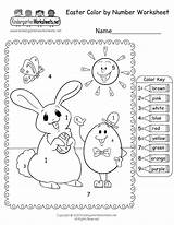 Easter Worksheet Printable Color Number Worksheets Kindergarten Kids Go Back Kindergartenworksheets sketch template