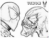 Venom Coloring Pages Spider Man Uncolored Drawing Face Printable Color Kids Drawings Getdrawings Print sketch template
