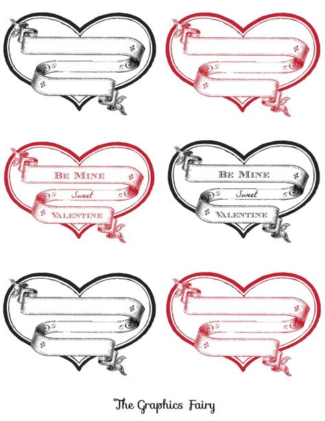printable heart labels  graphics fairy