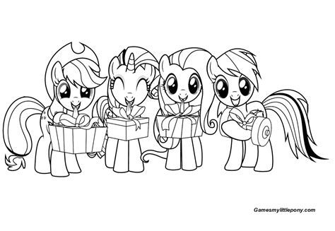 cute   pony  gifts coloring page   pony coloring pages