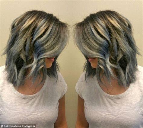 denim hair is the latest trend as women dye their hair purple blue and