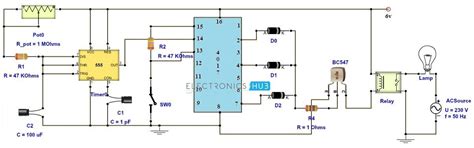adjustable timer circuit diagram  relay output circuit diagram electronic schematics timer