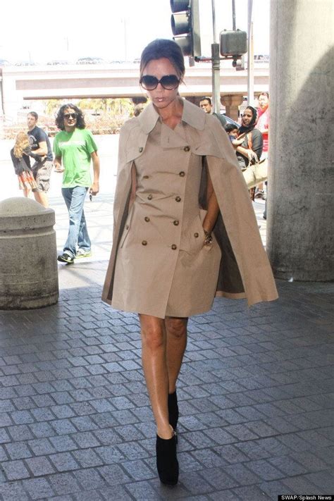 Victoria Beckham Does Airport Chic In Caped Trench Coat Huffpost Uk