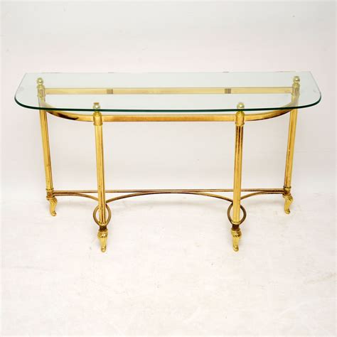 vintage brass glass console hall table retrospective interiors retro furniture