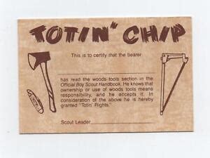 vintage totin chip certificate card issued  tan card stock
