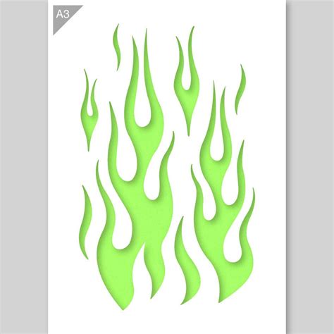 flame stencil printable