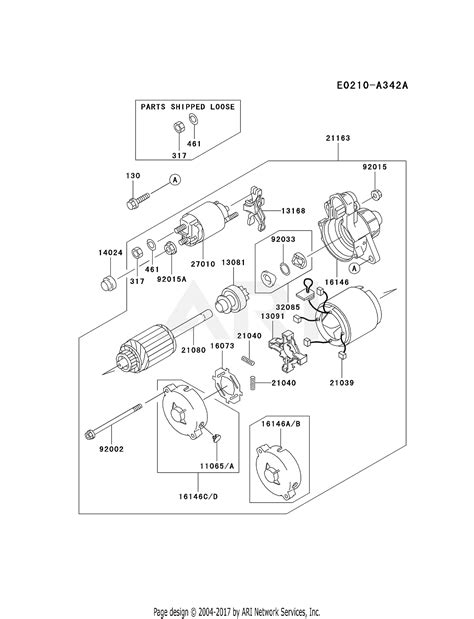 kawasaki fdd ds  stroke engine fdd parts diagram  starter