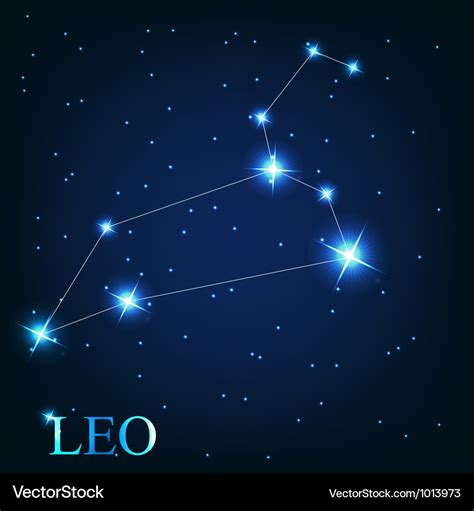 leo zodiac sign   beautiful bright stars vector image
