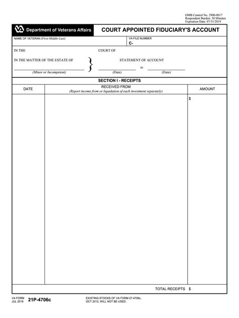 Va Form 21p 4706c Instructions Fill Online Printable