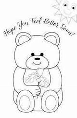 Well Soon Cards Card Printable Coloring Choose Board Wishes Pages sketch template