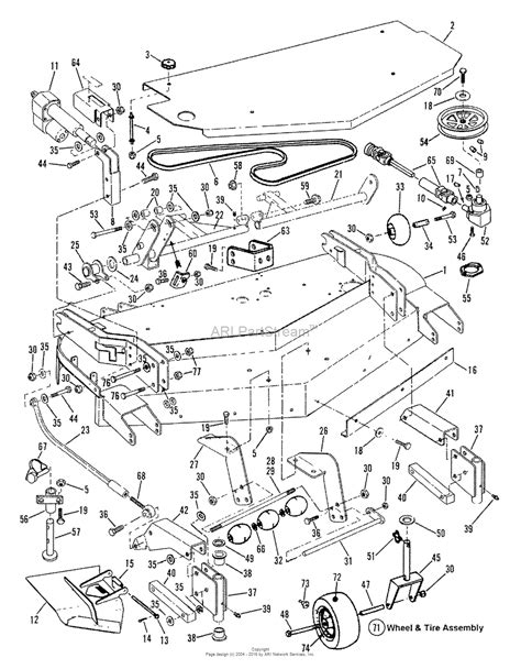 snapper zfkh   hp  front  rider series  parts diagram   mower deck assembly