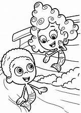 Guppies Coloring Bubble Pages Deema Goby Herself Present Coloringsun Guppy sketch template