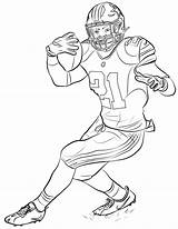 Coloring Ezekiel Elliott Pages Nfl Printable Football Drawing sketch template
