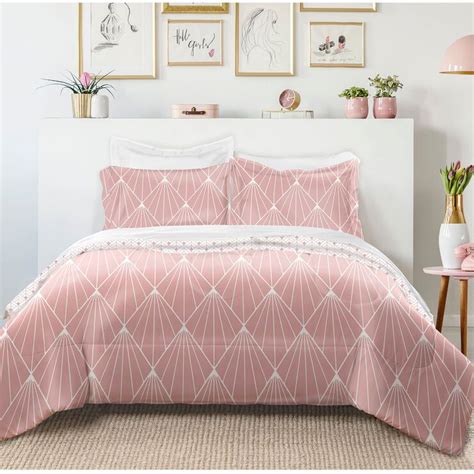 Pink Diamonds 3 Piece Comforter Set Full Queen Comforter Sets Pink