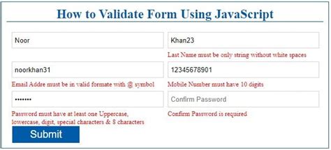 javascript form validation codingstatus