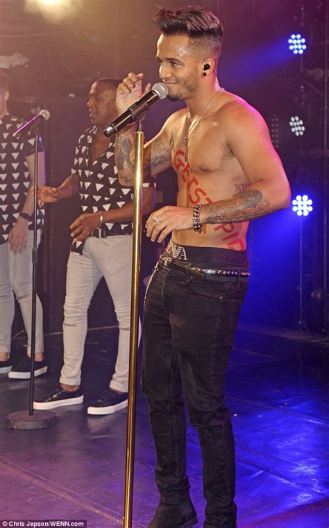 shirtless aston merrygold shows off his buff body during g a y performance daily mail online