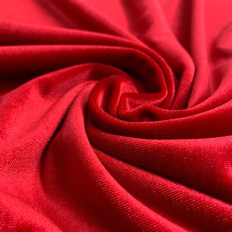 red stretch velour watsons fabrics