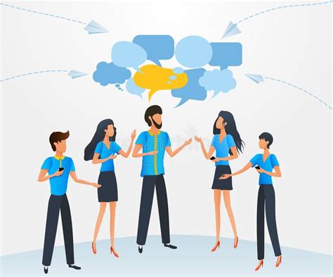 Group Of People Talking In Social Business Network Stock Illustration